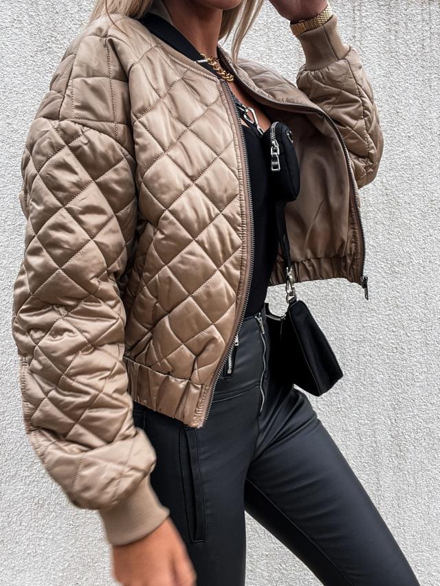 Stylische Damen Bomberjacke Mit Taschen - IdealeKleiden