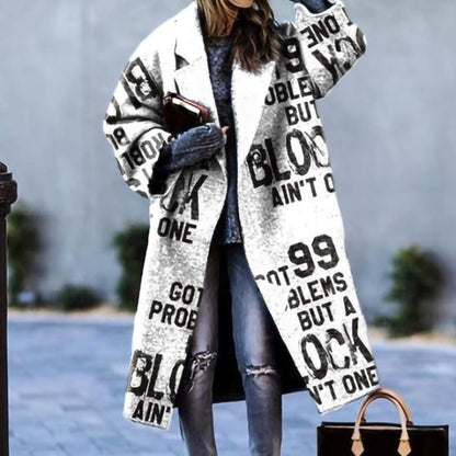 Manteau long femme style automne chaud