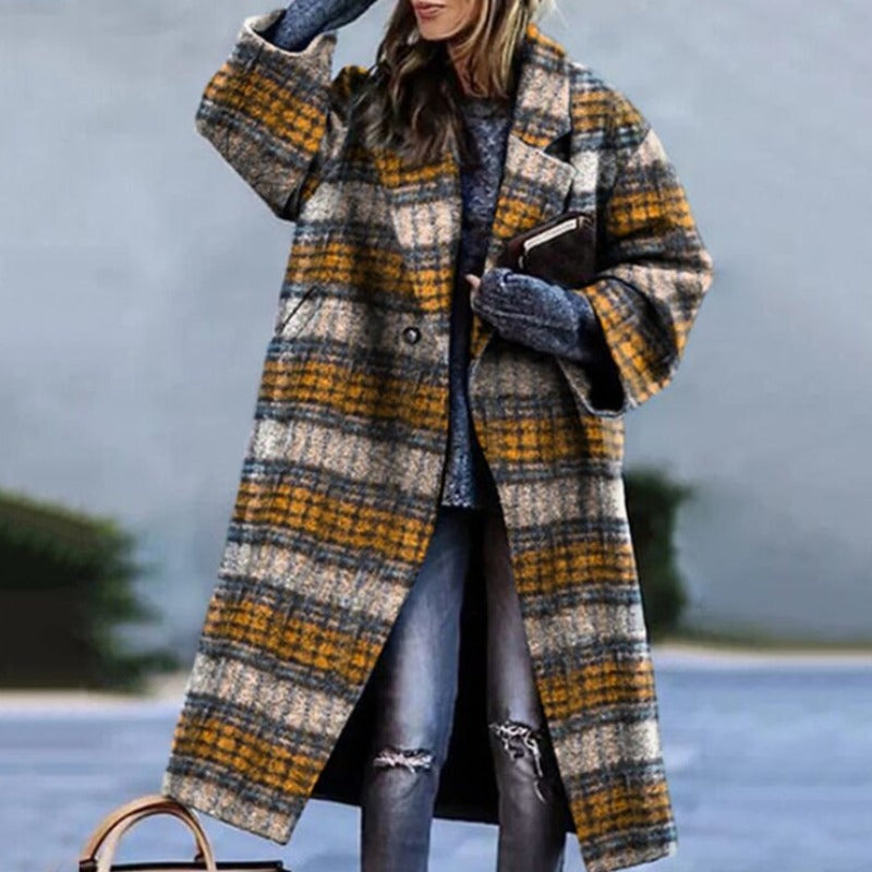 Manteau long femme style automne chaud
