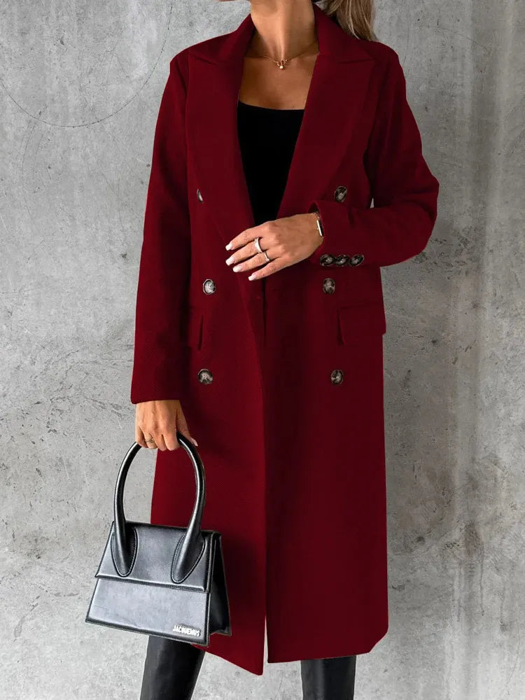 Veste d'hiver élégante à revers pour femme