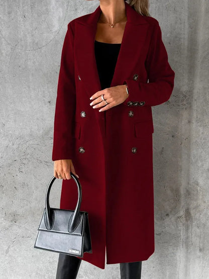 Veste d'hiver élégante à revers pour femme
