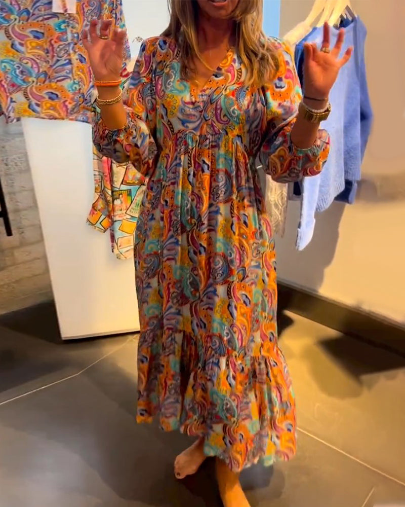 Elegantes Maxikleid V-Ausschnitt Damenschwarz - IdealeKleiden