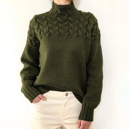 Haut tricoté doux à col roulé