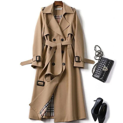 Trench-coat classique uni pour femme Haba