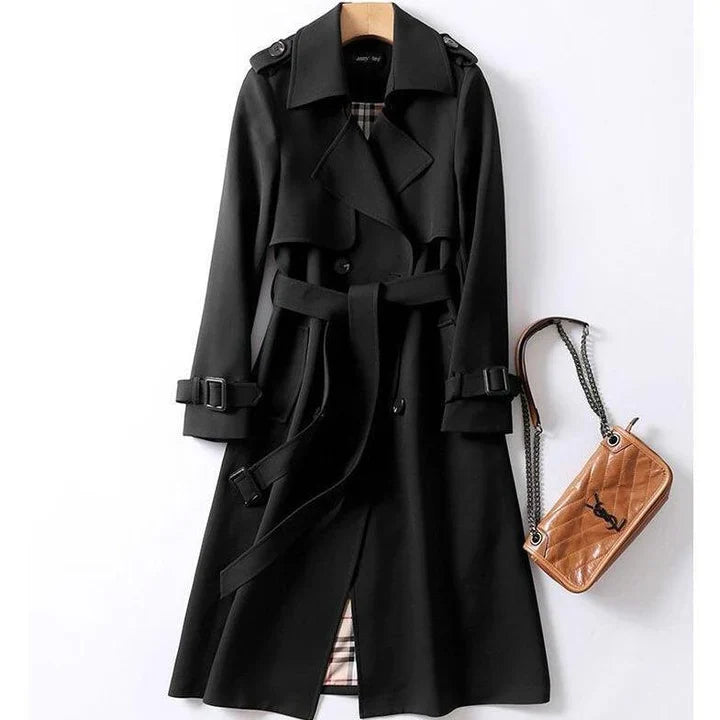 Trench-coat classique uni pour femme Haba