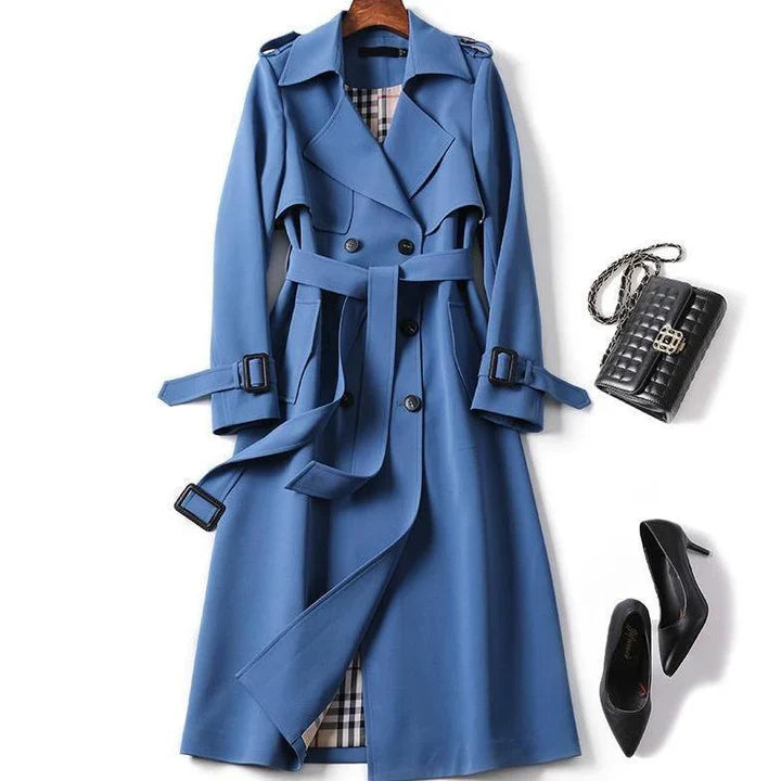 Trench-coat classique uni pour femme Haba