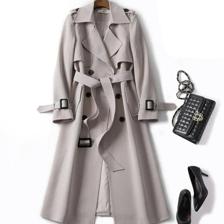 Haba Damen Trenchcoat Einfarbig Klassisch - IdealeKleiden