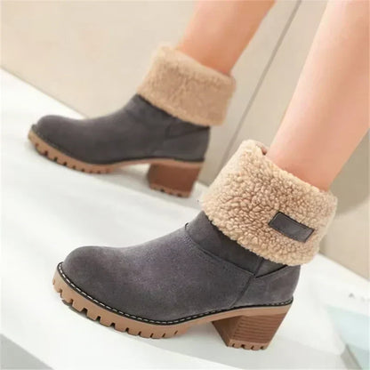 Elegante Schneestiefel Leder Warm & Komfortabel - IdealeKleiden