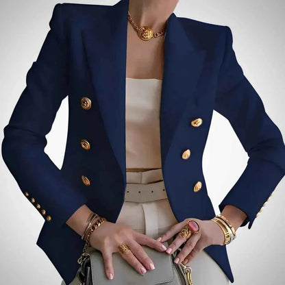 Blazer femme double boutonnage boutons dorés de luxe