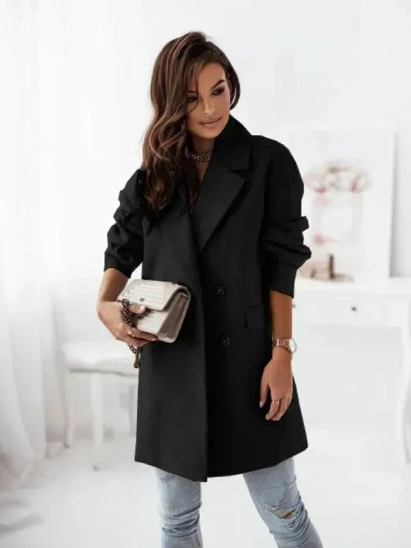 Trench-coat femme élégant et stylé, double boutonnage