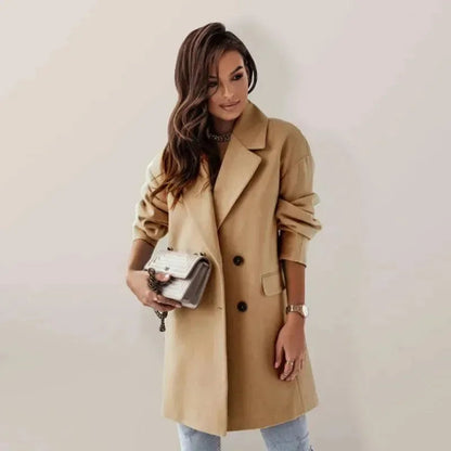 Trench-coat femme élégant et stylé, double boutonnage
