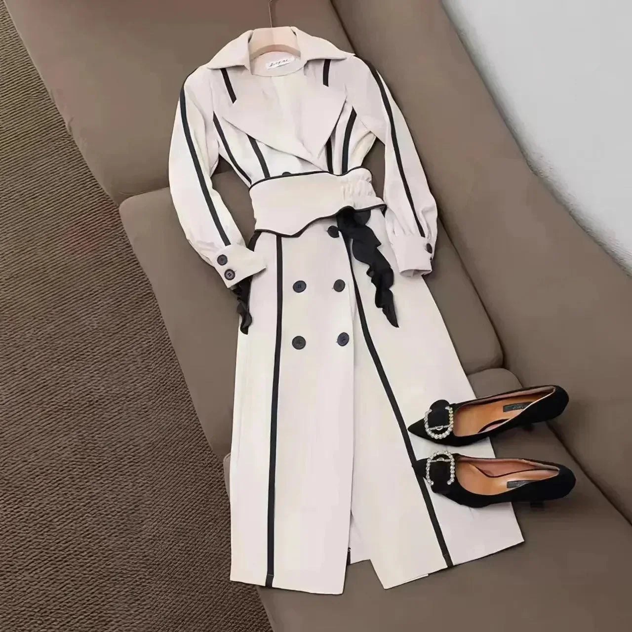 Trench-coat femme élégant, croisé