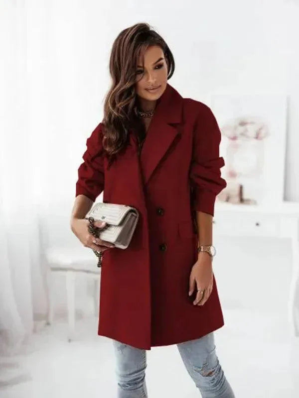Trench-coat femme élégant et stylé, double boutonnage