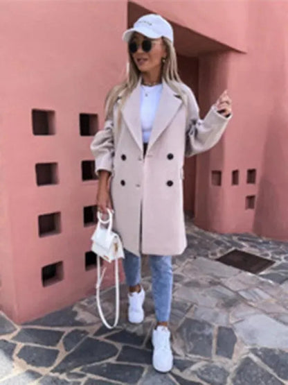 Parka d'hiver élégant pour femme à double boutonnage