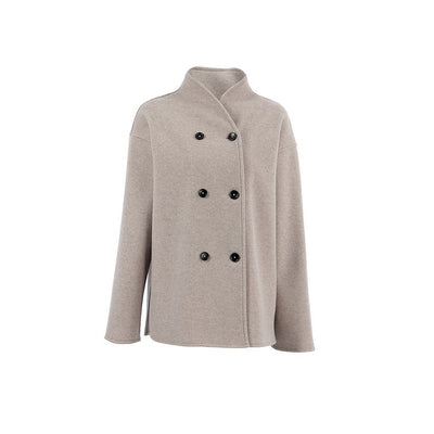 Manteau court à double boutonnage élégant coupe ajustée veste d'hiver