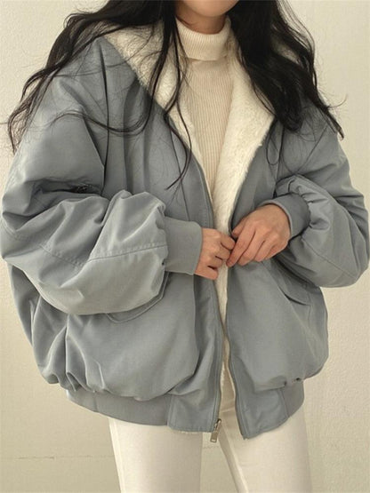 Übergröße Damenjacke Weich Fleece Innenfutter - IdealeKleiden