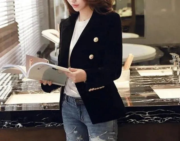 Blazer femme doux Velours Casual Élégance