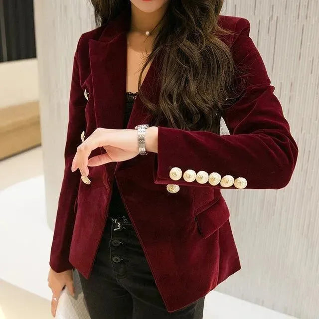 Blazer femme doux Velours Casual Élégance