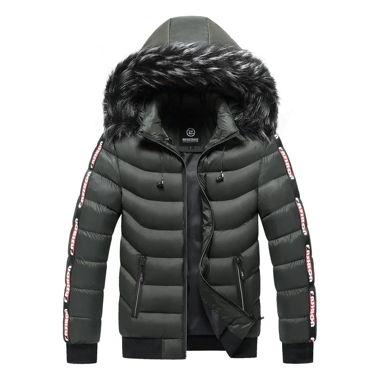 Robe d'hiver femme à capuche en fourrure