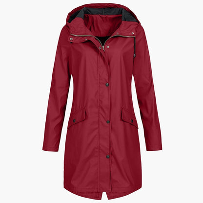 Imperméable Long Femme Veste à Capuche Imperméable