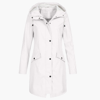 Imperméable Long Femme Veste à Capuche Imperméable