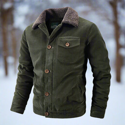 Veste en velours côtelé pour homme avec col en polaire veste d'hiver