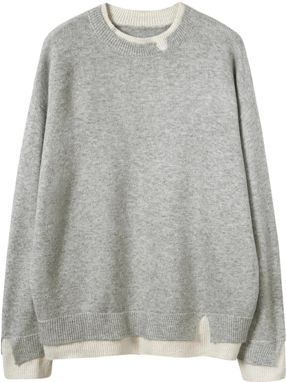 Pull femme gris élégant