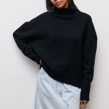 Pull-overs d'hiver doux et amples à col roulé