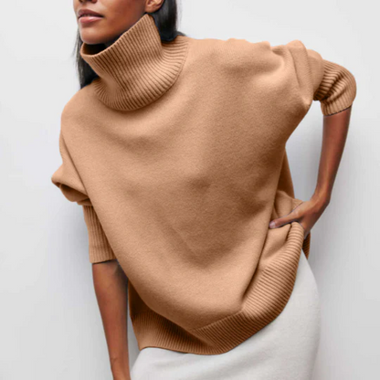 Pull-overs d'hiver doux et amples à col roulé