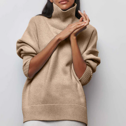 Pull-overs d'hiver doux et amples à col roulé
