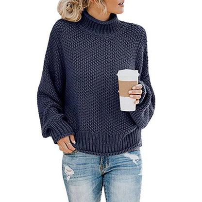 Pull à col roulé doux en grosse maille