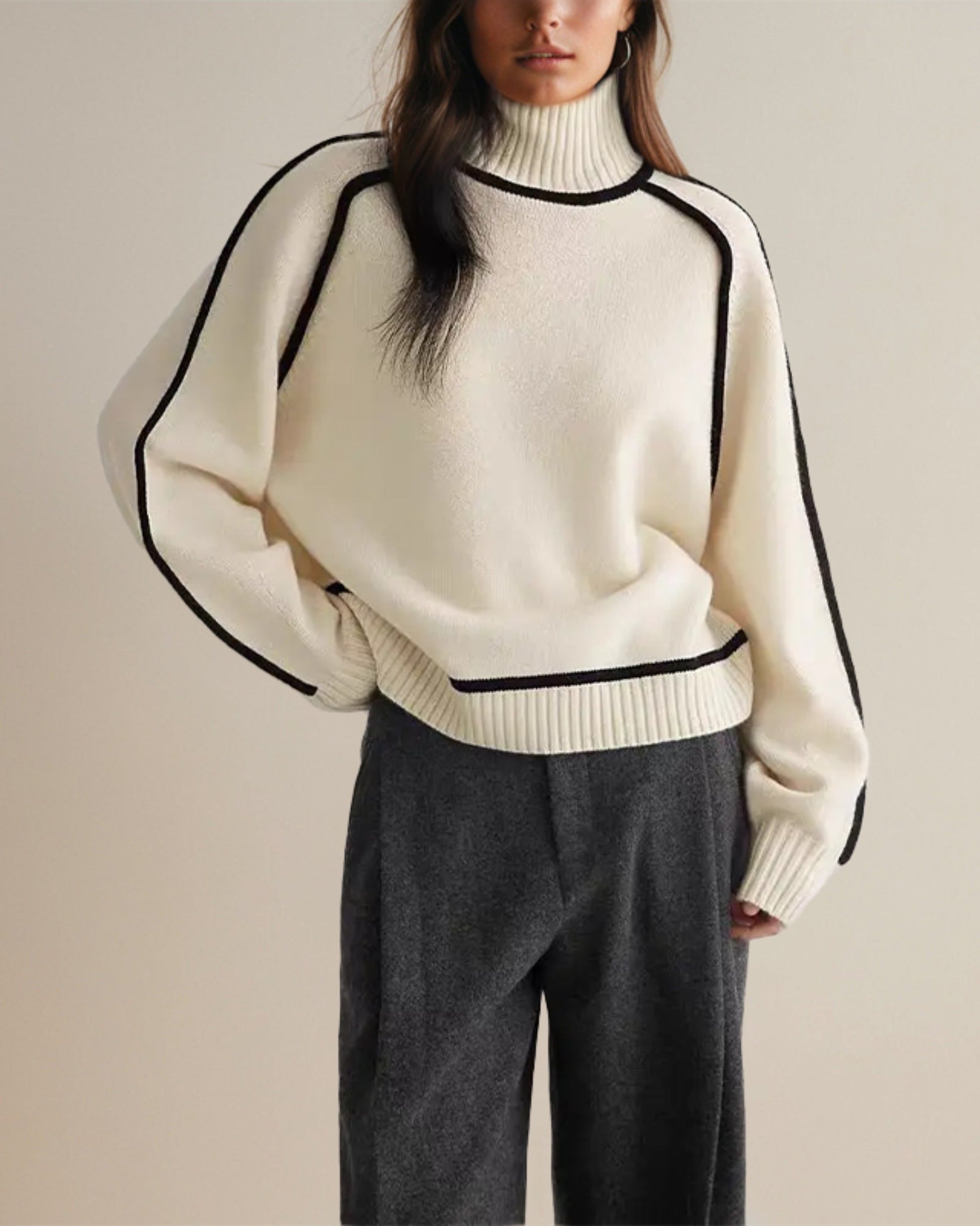 Großer Rollkragenpullover Oversize Warm - IdealeKleiden