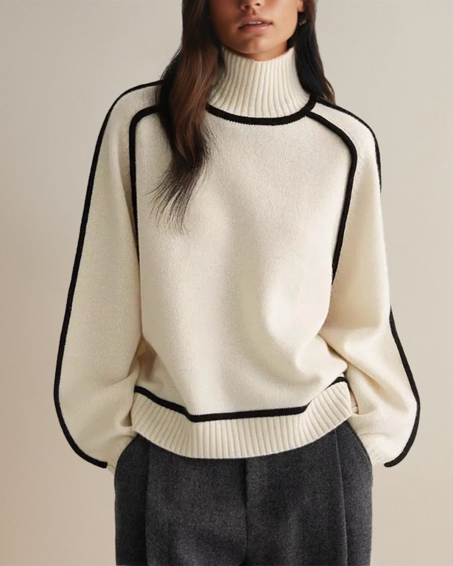Élégant pull à col roulé pour femme