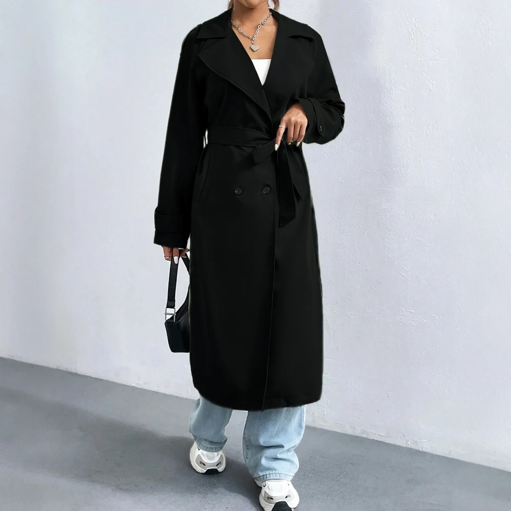 Long Trench-coat Femme Elégant Boutons