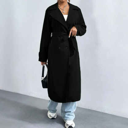 Long Trench-coat Femme Elégant Boutons