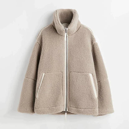 Veste souple pour femme en laine d'agneau d'hiver