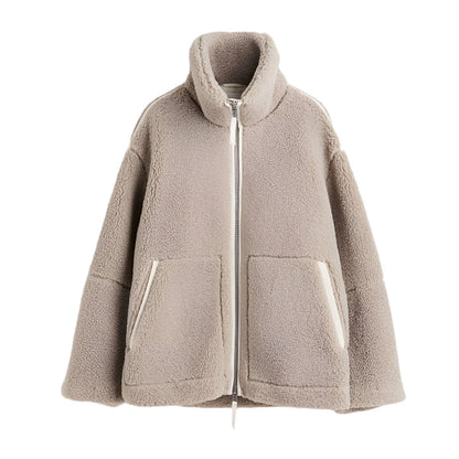 Veste polaire douce pour femme Veste Teddy chaude
