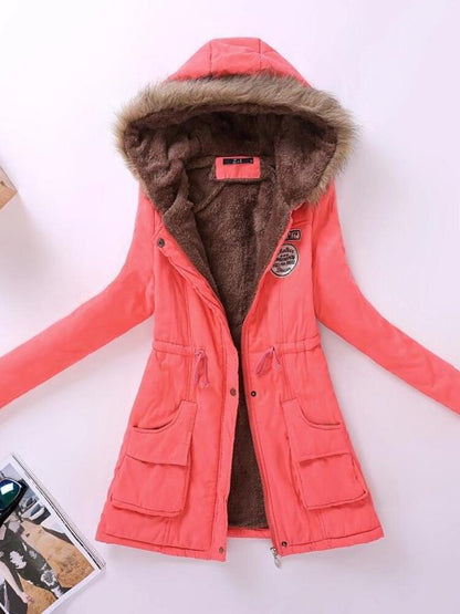 Parka d'hiver Chaud Capuche Fourrure