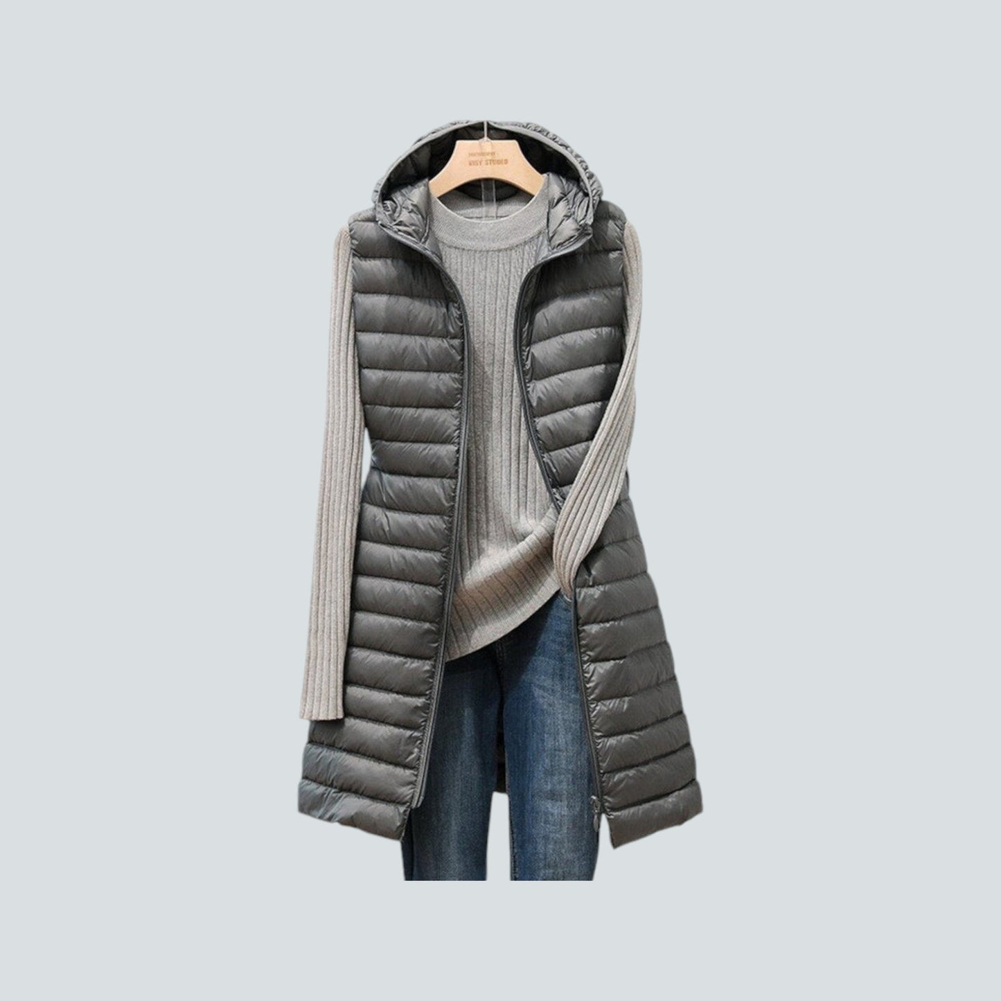 Gilet matelassé chaud pour femme, veste à capuche isolée