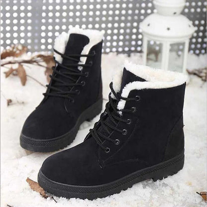 Bottes mi-mollet pour femme en daim doublées polaire