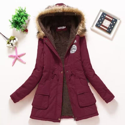Parka d'hiver Chaud Capuche Fourrure