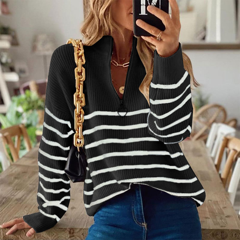 Sweat-shirt stylé à rayures