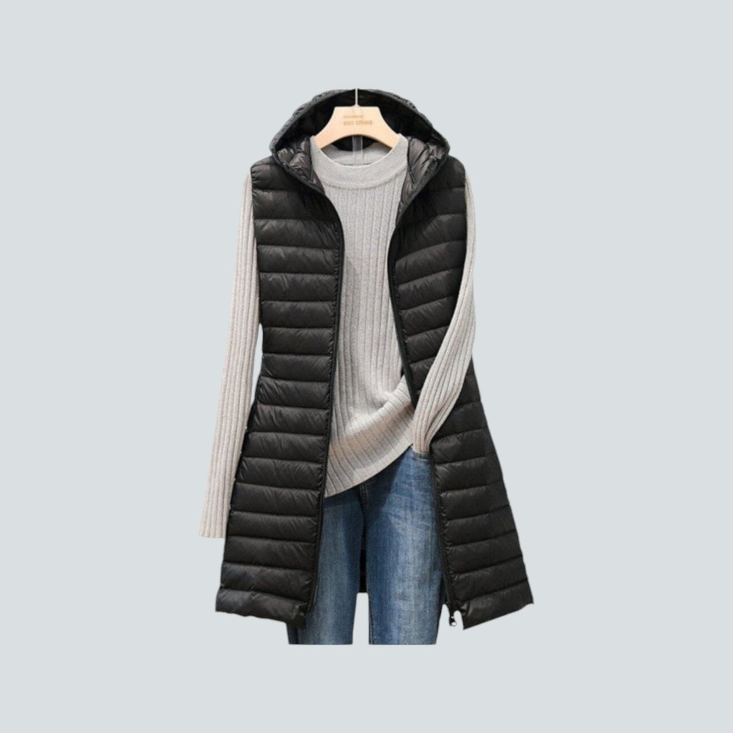 Gilet matelassé chaud pour femme, veste à capuche isolée