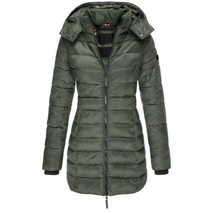 Parka en duvet chaud pour femme avec capuche pour l&