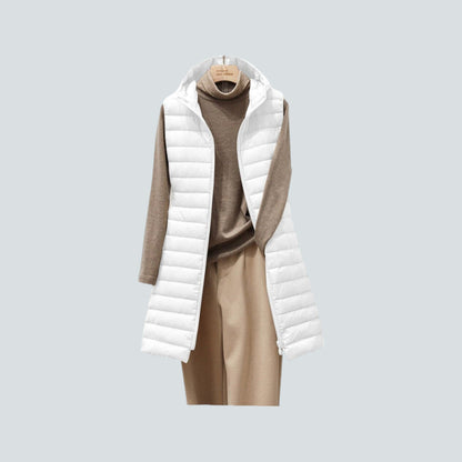 Gilet matelassé chaud pour femme, veste à capuche isolée