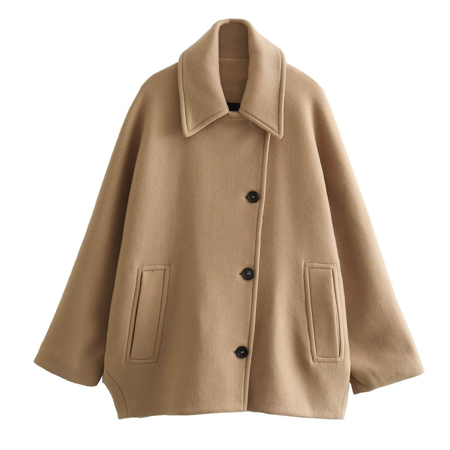 Grand manteau en laine Oversize manches chauve-souris