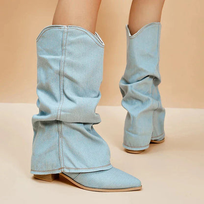 Bottes tendance jean style cow-boy