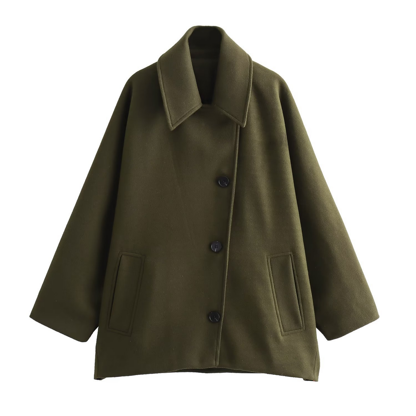 Grand manteau en laine Oversize manches chauve-souris