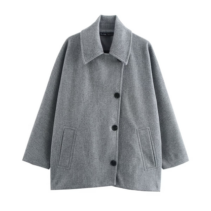 Grand manteau en laine Oversize manches chauve-souris