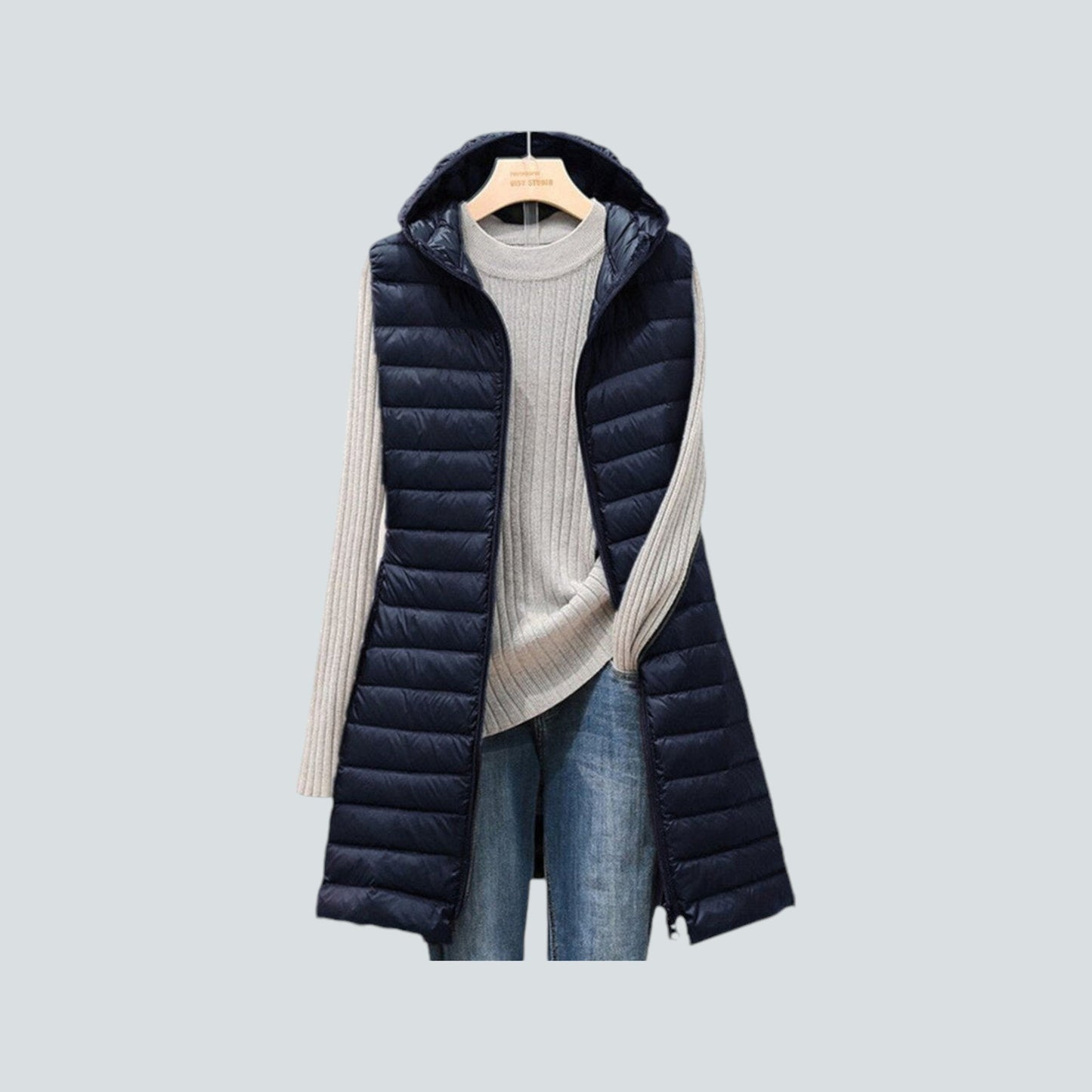 Gilet matelassé chaud pour femme, veste à capuche isolée